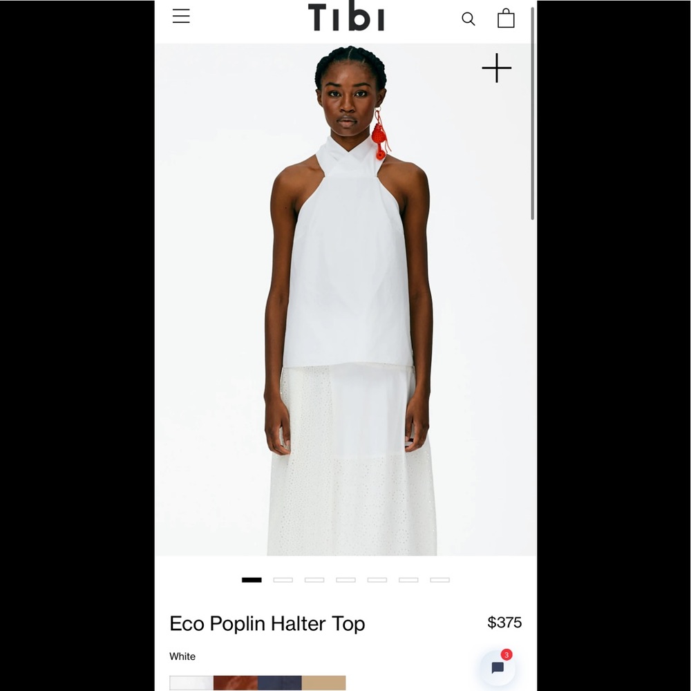 Tibi Eco Poplin Halter Top